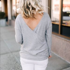 J crew plunge back reversible sweater